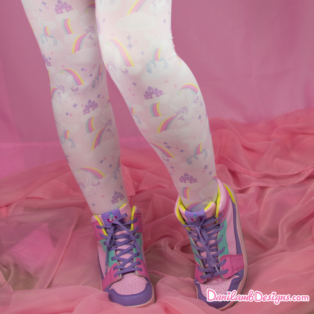 pink unicorn rainbow heaven tights